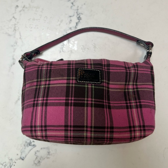 Coach Wool Plaid Handbag in Pink 100% Wool - Picture 4 of 16